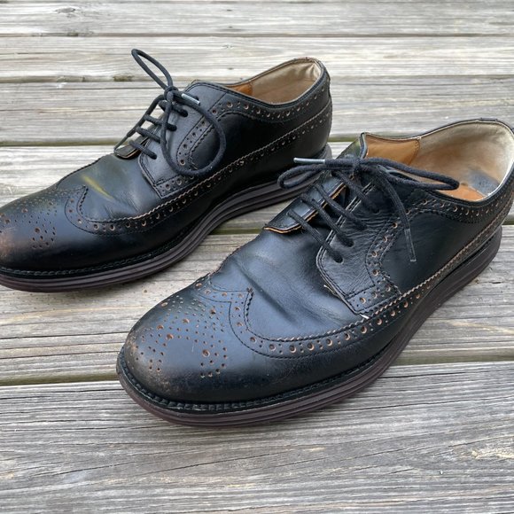 Cole Haan Men Shoes Lace Up Oxford Dress Shoes Bla - Picture 5 of 10